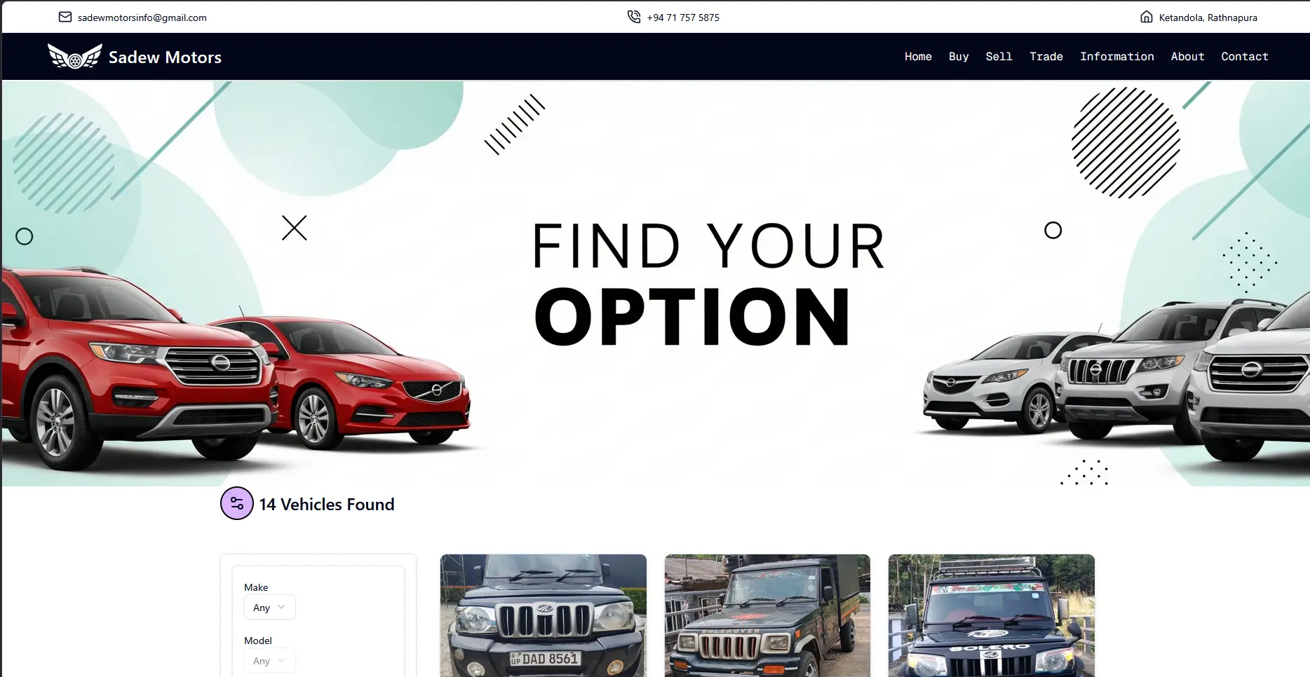 Sadew Motors Marketplace Screenshot
